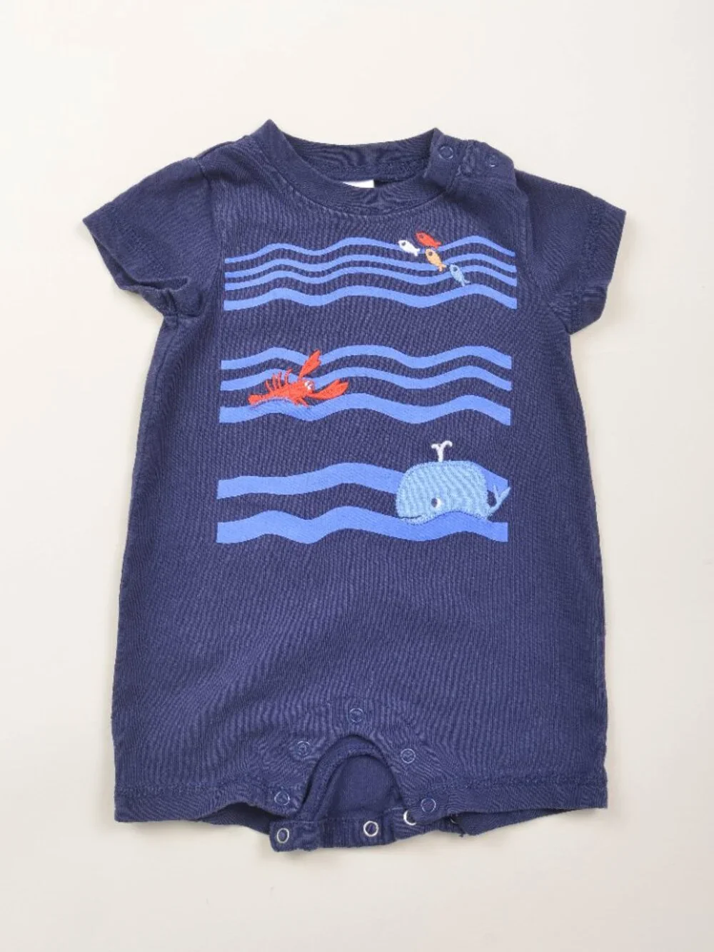 Gymboree Baby Boy Three Piece Romper Onesie Bundle Fish and Farm Print 0 - 3 M